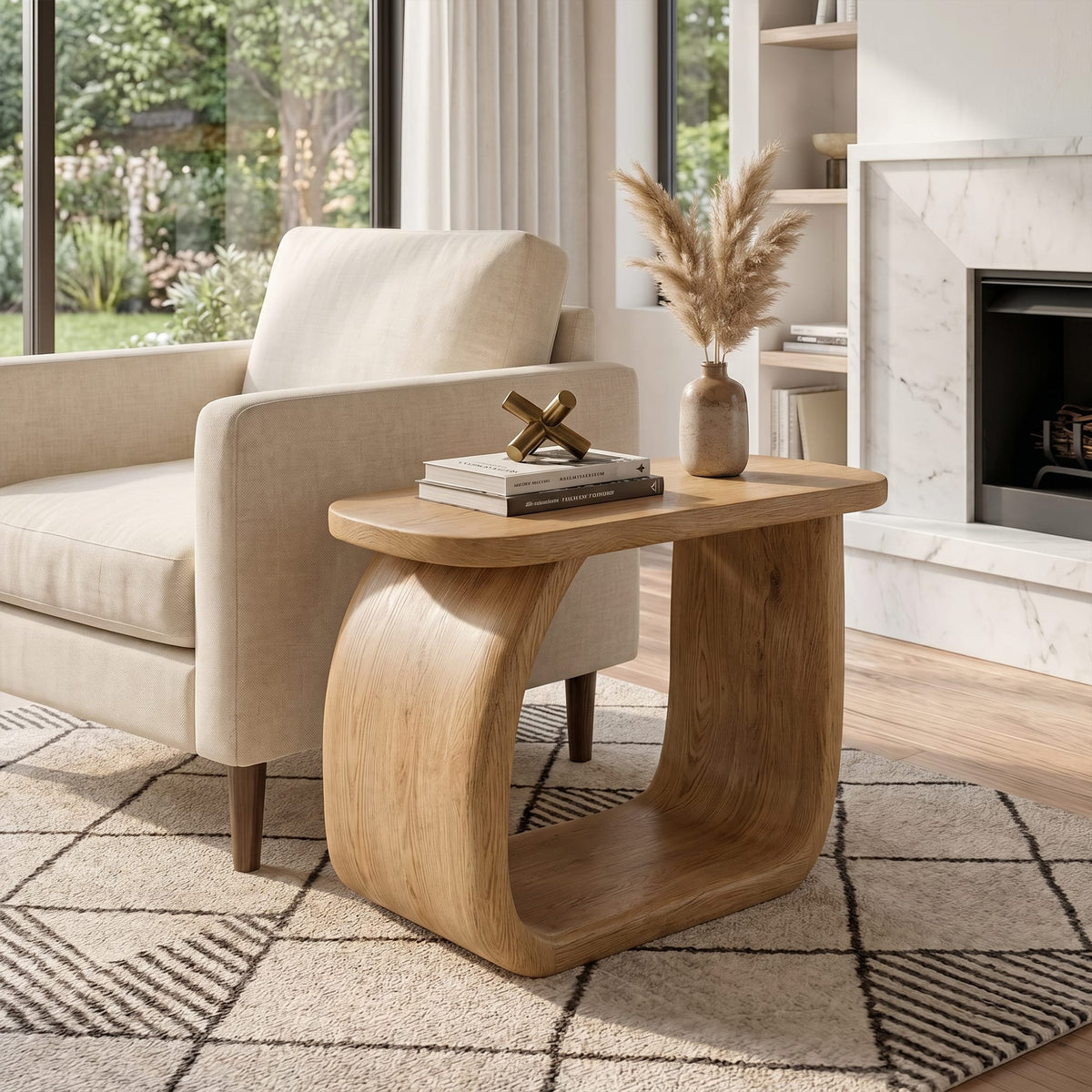 Curved Open Frame Nightstand