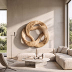 Mid Century Swirl Wall Art, solid wood, built to order