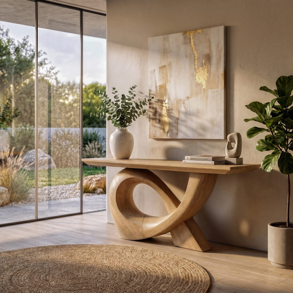 Curved Sculptural Console Table