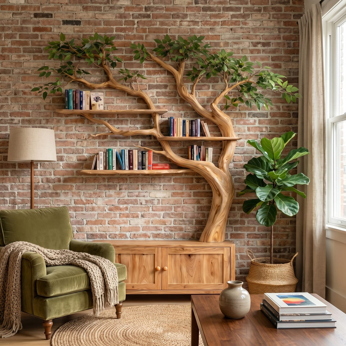 Sculptural Drawer Tree Bookshelf