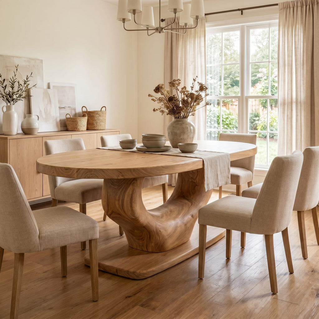 Curved Solid Dining Table