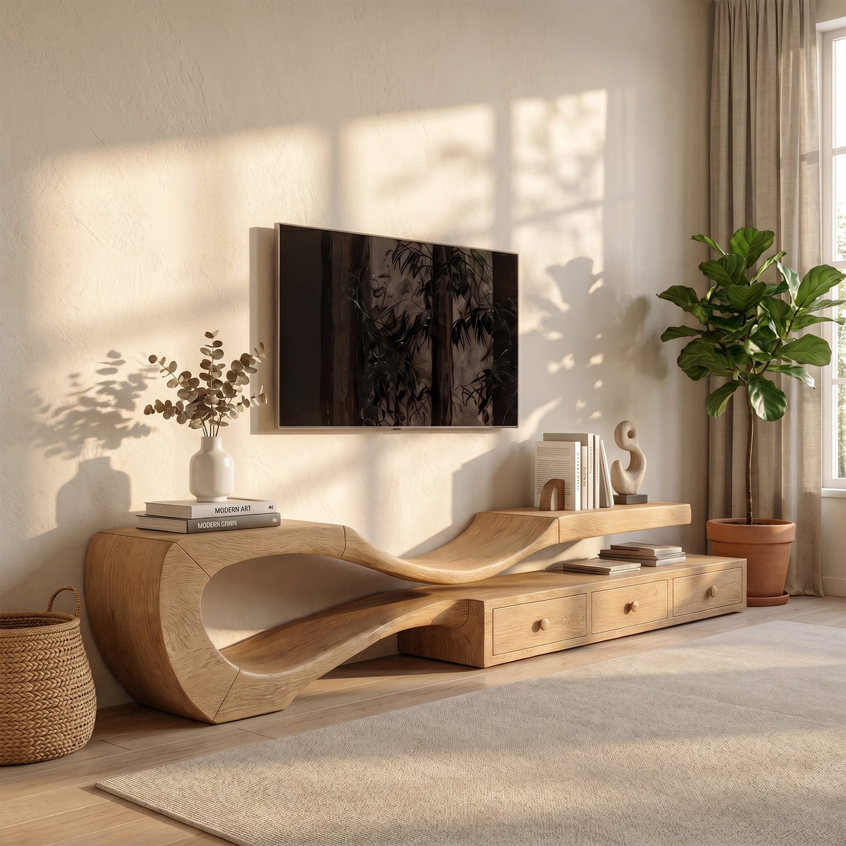 Curved Drawers TV Cabinet