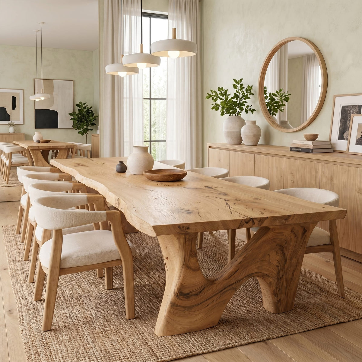 Sculptural Curved Kitchen Dining Table