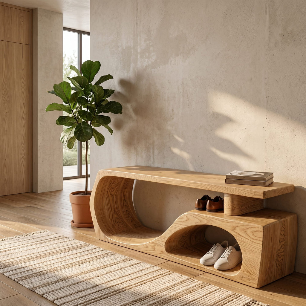 Curved Shoe Bench