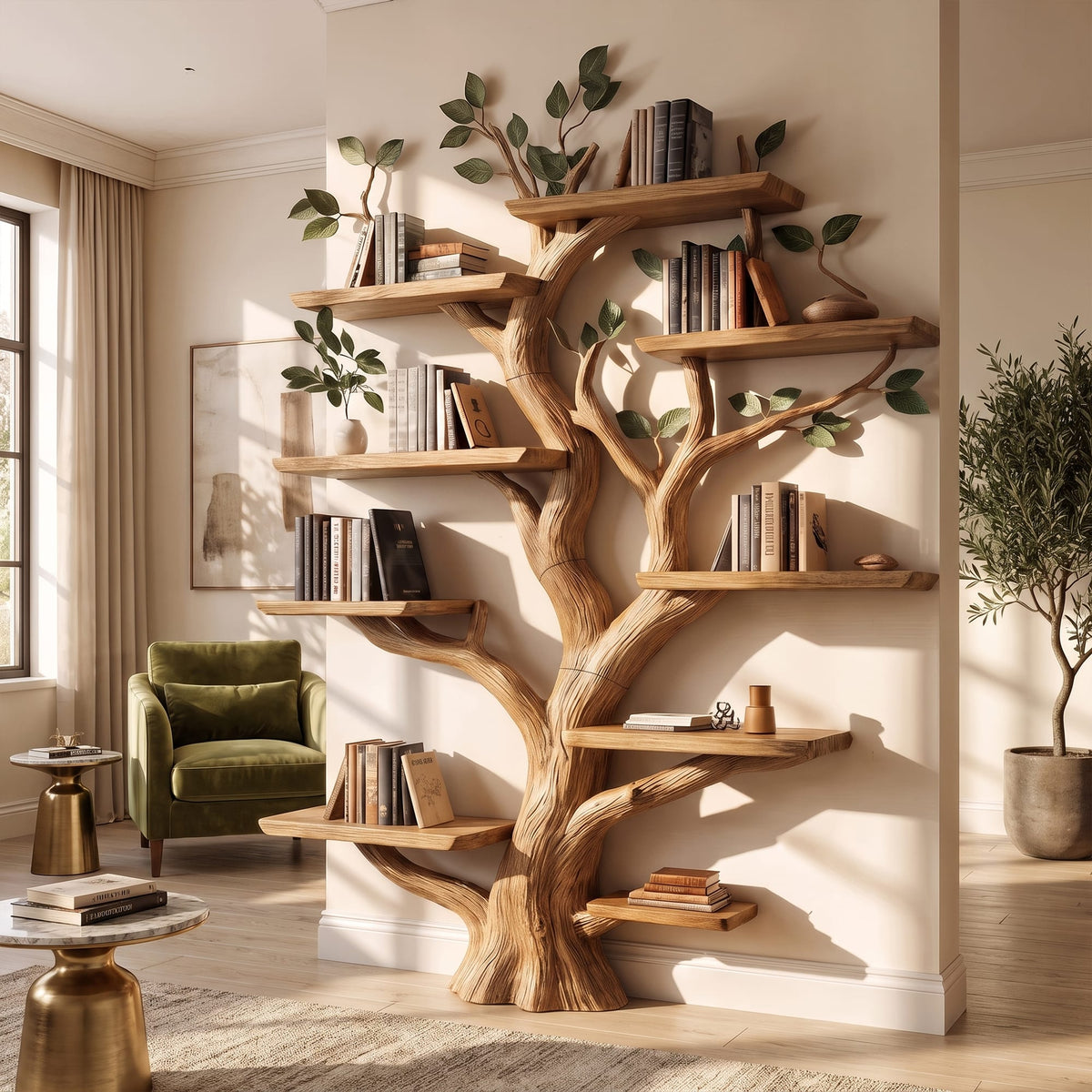 Solid Study Tree Bookshelf