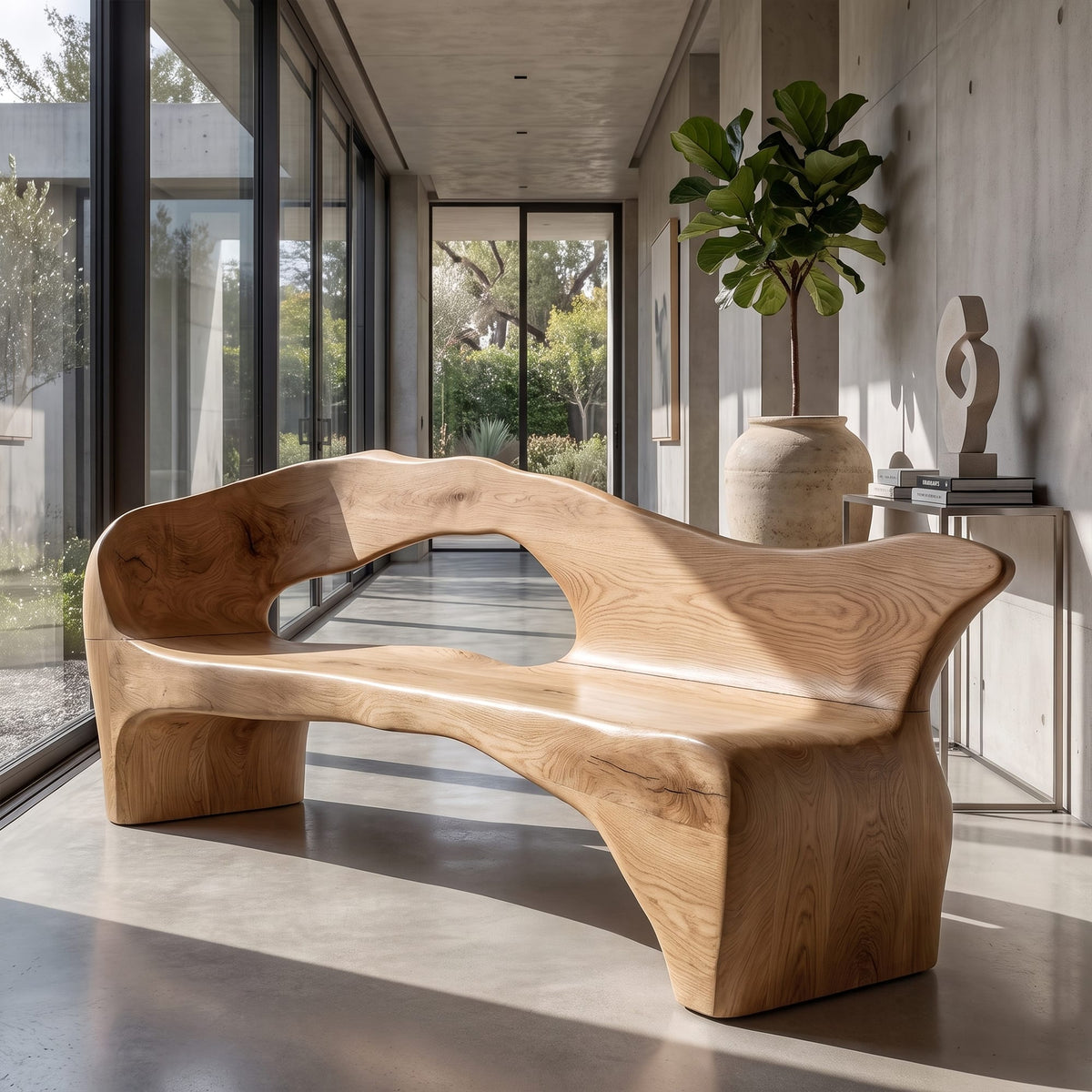 Solid Hallway Bench