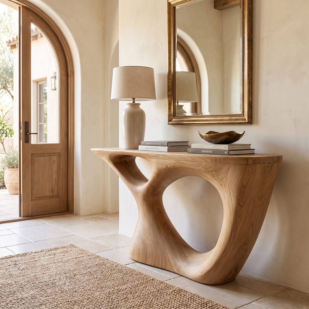 Sculptural Curved Base Console Table