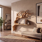 Rustic Branch Floating Shelf Bedroom Wall Decor, solid wood, built to order