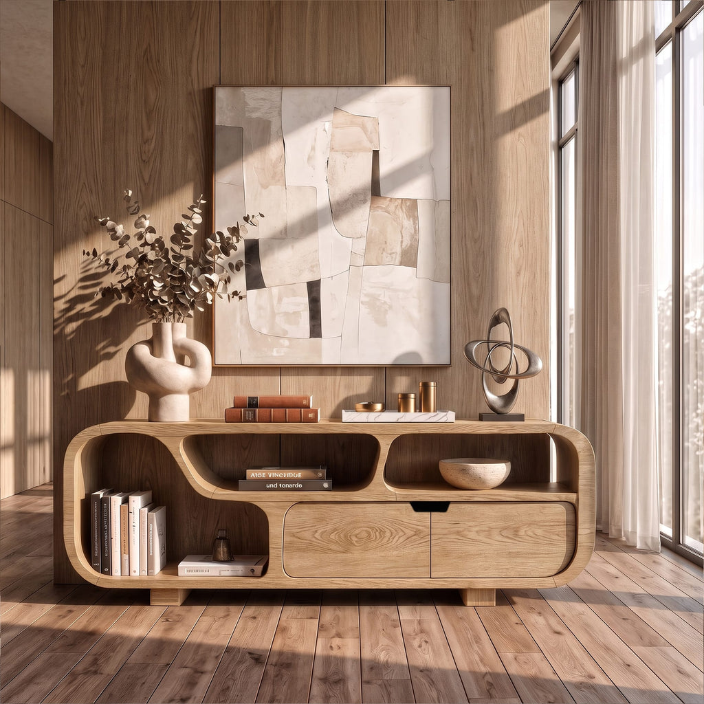 Contemporary Sideboard with Floating Drawer Design, solid wood, built to order