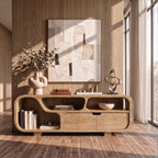 Contemporary Sideboard with Floating Drawer Design, solid wood, built to order