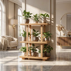 Mid Century Plant Shelf Indoor Garden Decor, solid wood, built to order