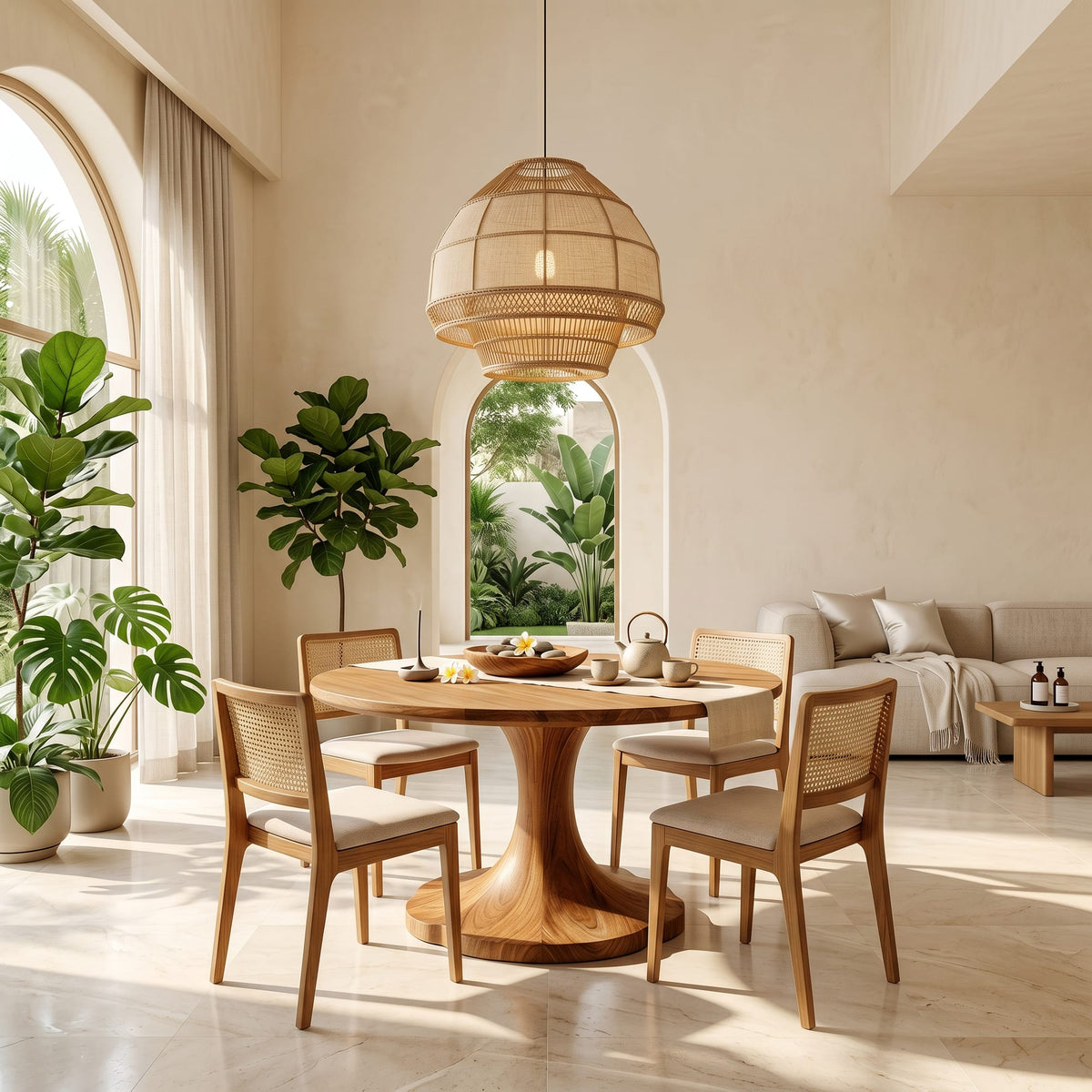 Organic Pedestal Solid Dining Table