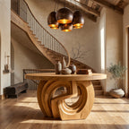 Sculptural Ring Solid Console Table