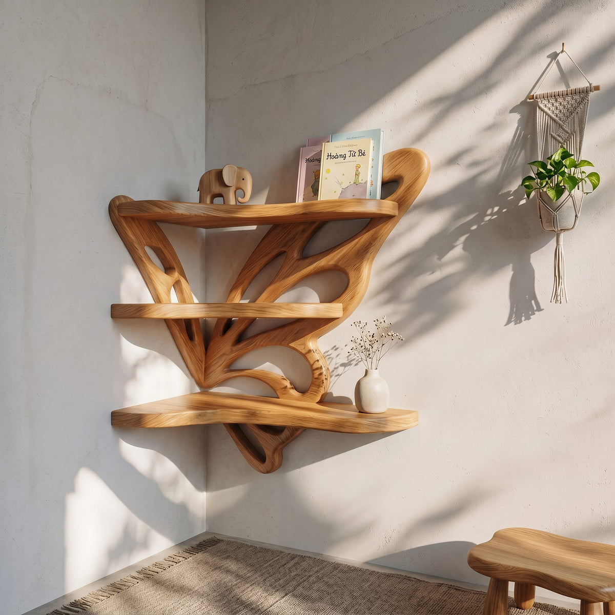 Butterfly Live Edge Floating Shelf