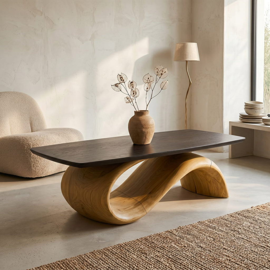 Handcrafted Coffee Table with Design, solid wood, built to order