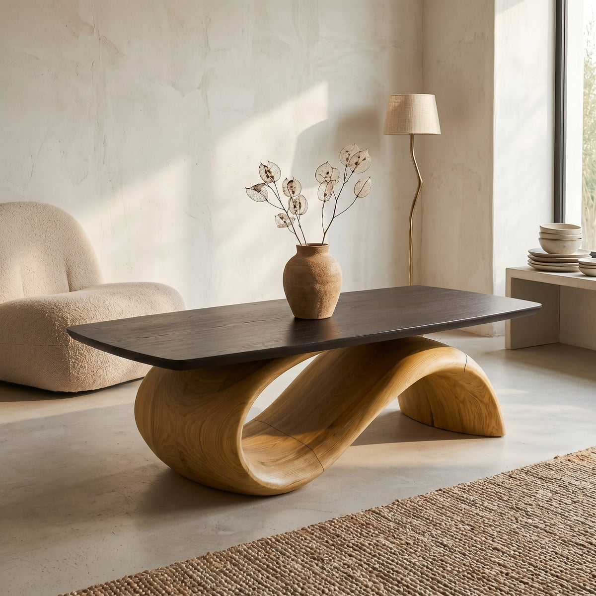 Handcrafted Coffee Table with Design, solid wood, built to order