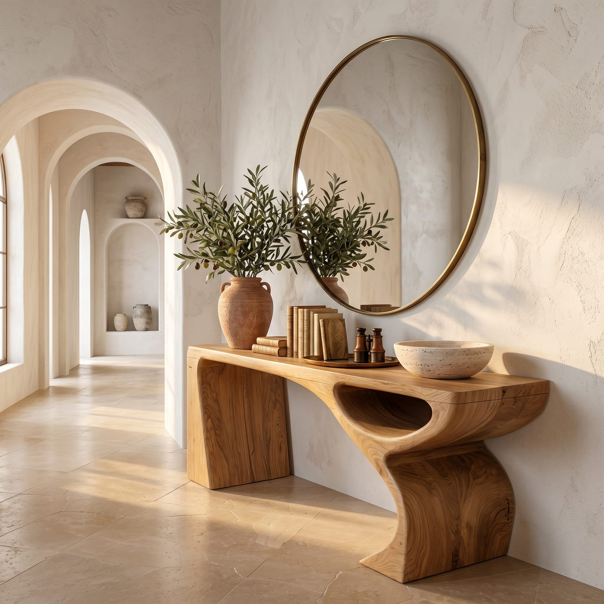 Abstract Contemporary Console Table