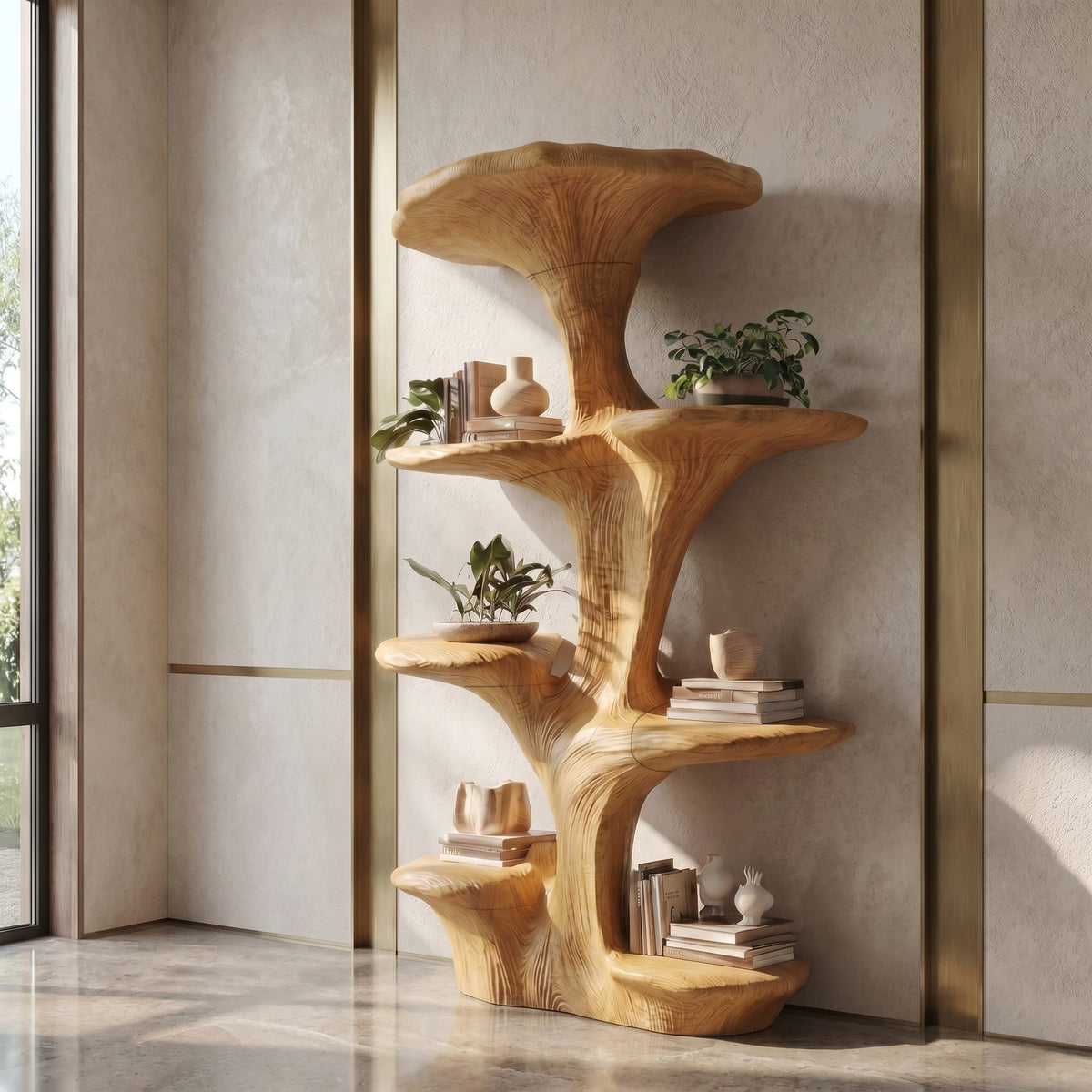 Sculptural Mushroom Floating Bookshelf