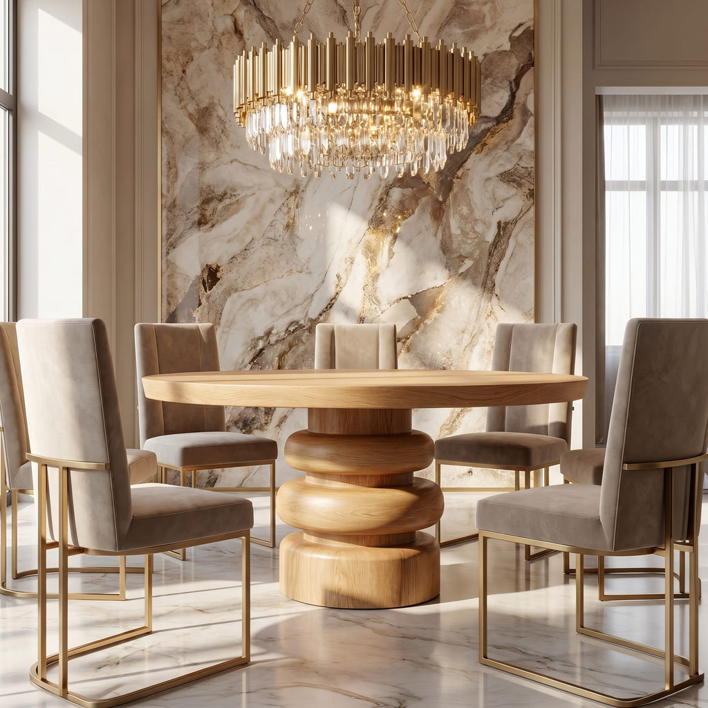 Sculptural Round Dining Table