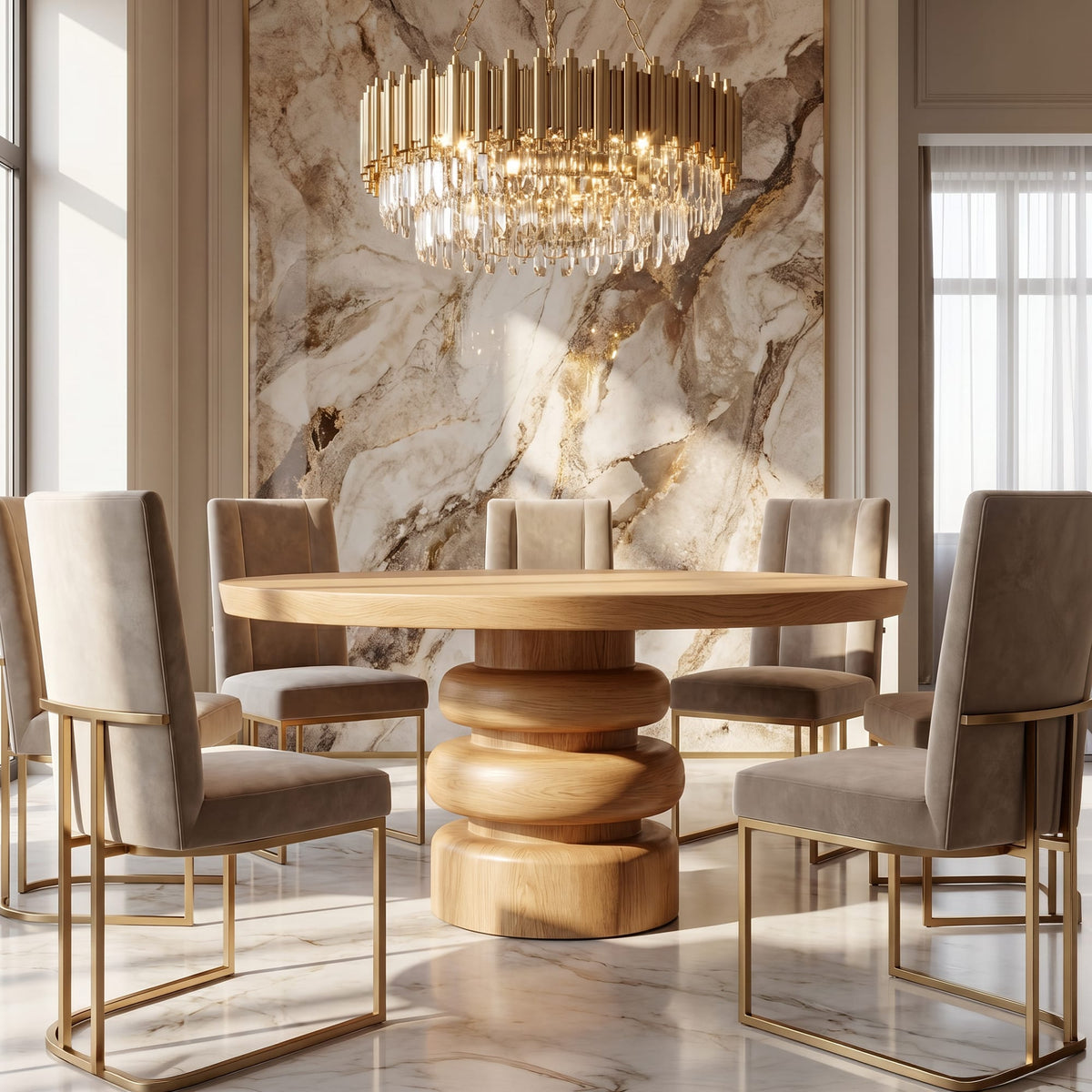 Sculptural Round Dining Table