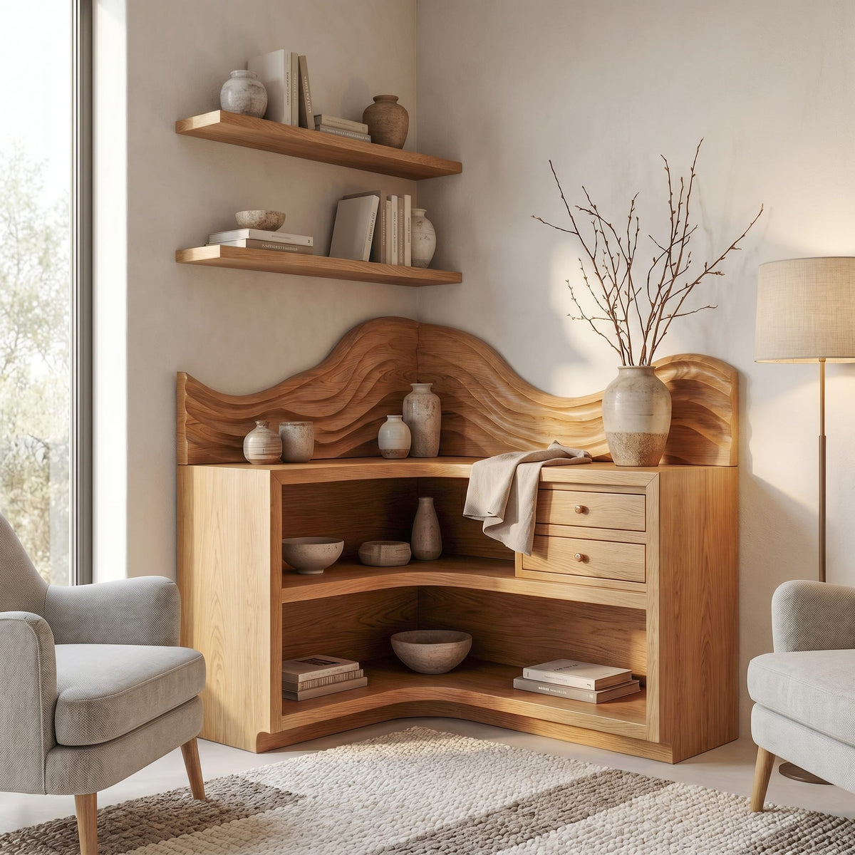 Arched Solid Bookshelf