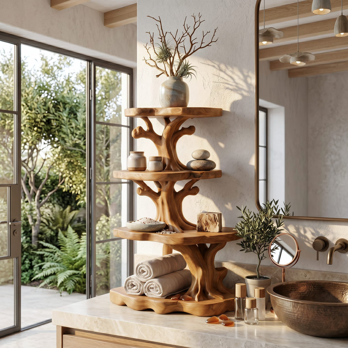 Nature-inspired Storage Bath Shelf