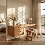 Wall Mounted Desk with Built, solid wood, built to order
