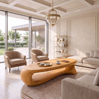 Contemporary Coffee Table with Oval Top Design, solid wood, built to order