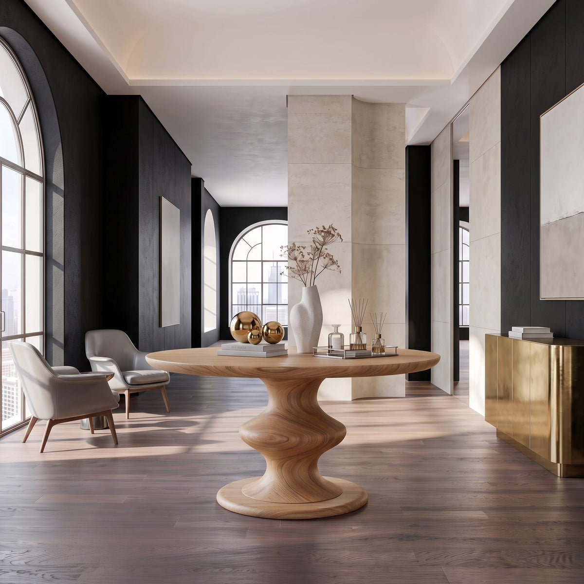 Contemporary Solid Console Table