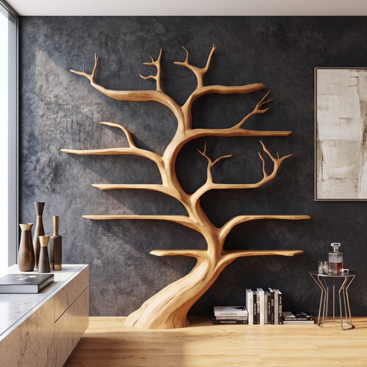 Shelf Mounted Tree Bookshelf