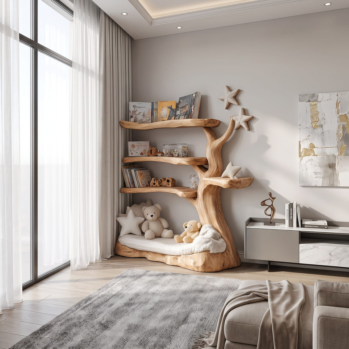 Nursery Cozy Tree Bookshelf