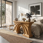 Rustic Console Table Flowing Sculptural Design, solid wood, built to order
