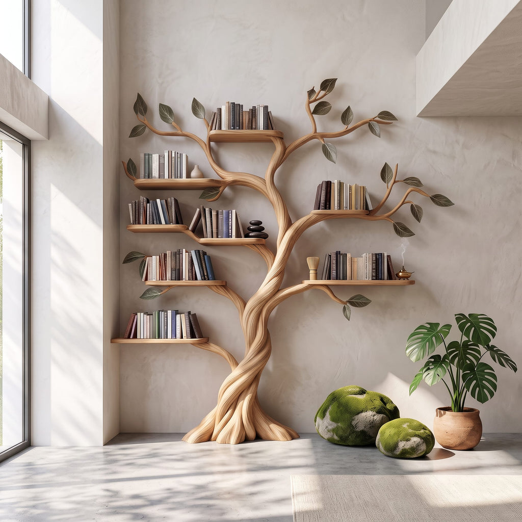 Modern Solid Tree Bookshelf
