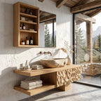 Handcrafted Floating Bathroom Vanity, solid wood, built to order