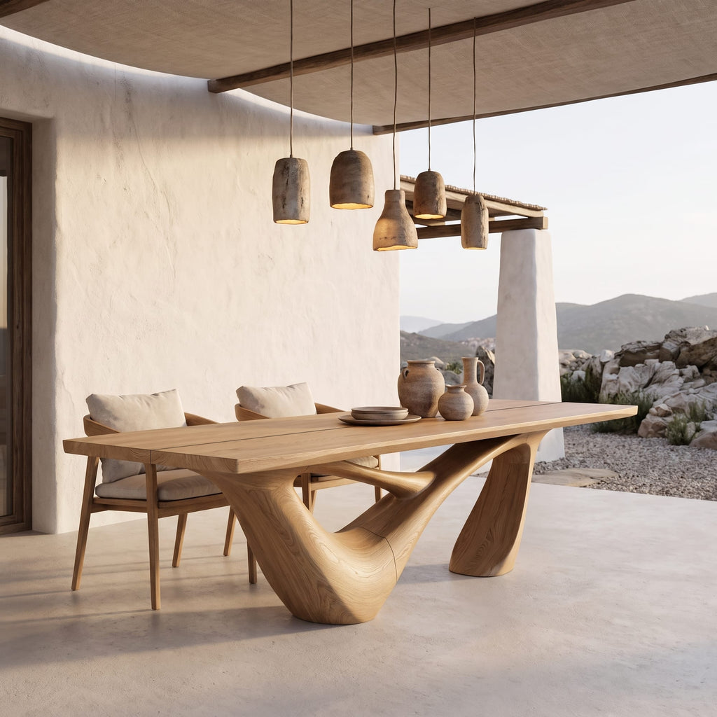 Minimalist Wing Pedestal Dining Table Dining Table, solid wood, built to order