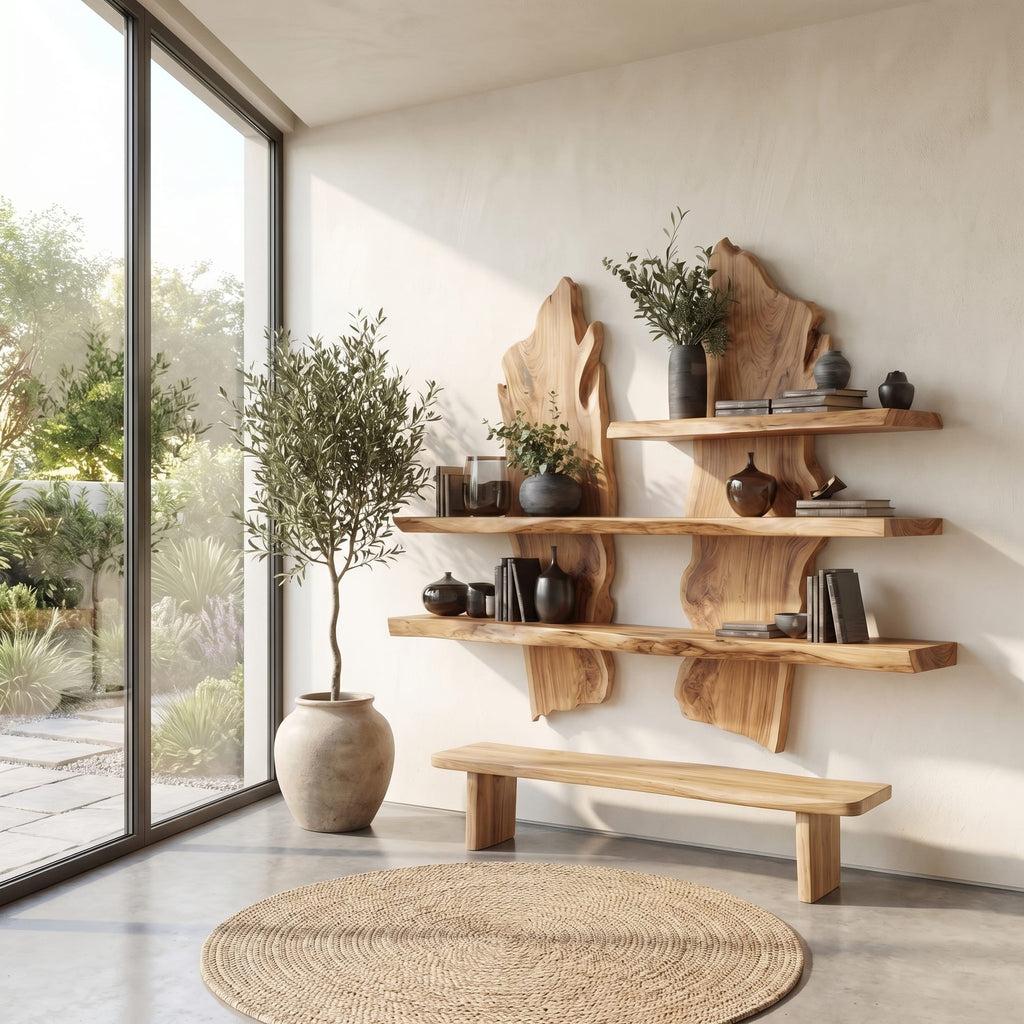 Organic Solid Floating Shelf