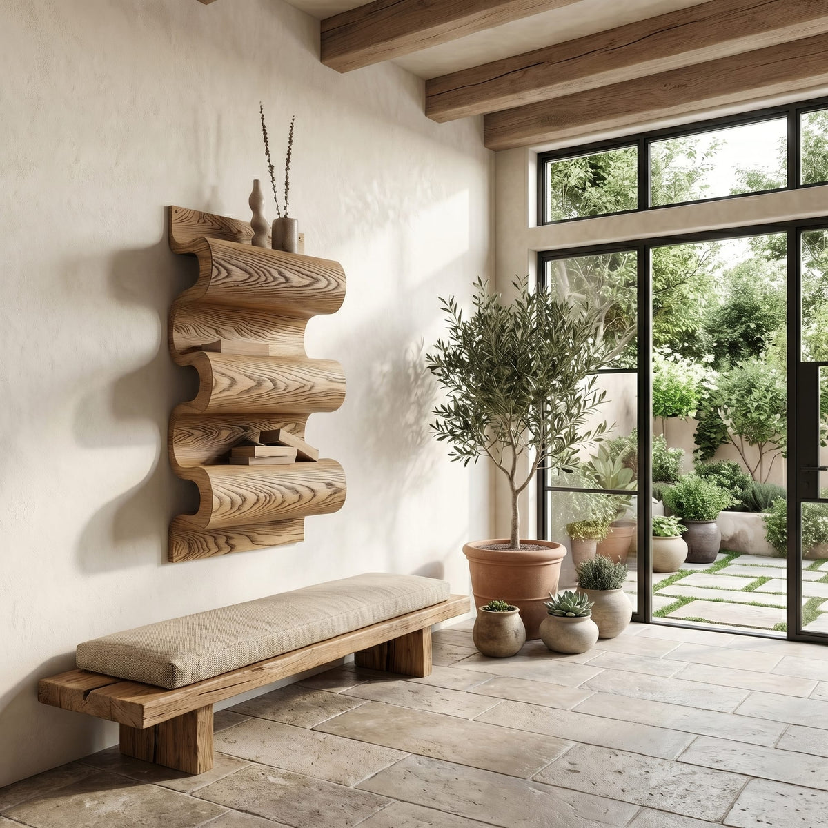 Sculptural Wave Bookshelf
