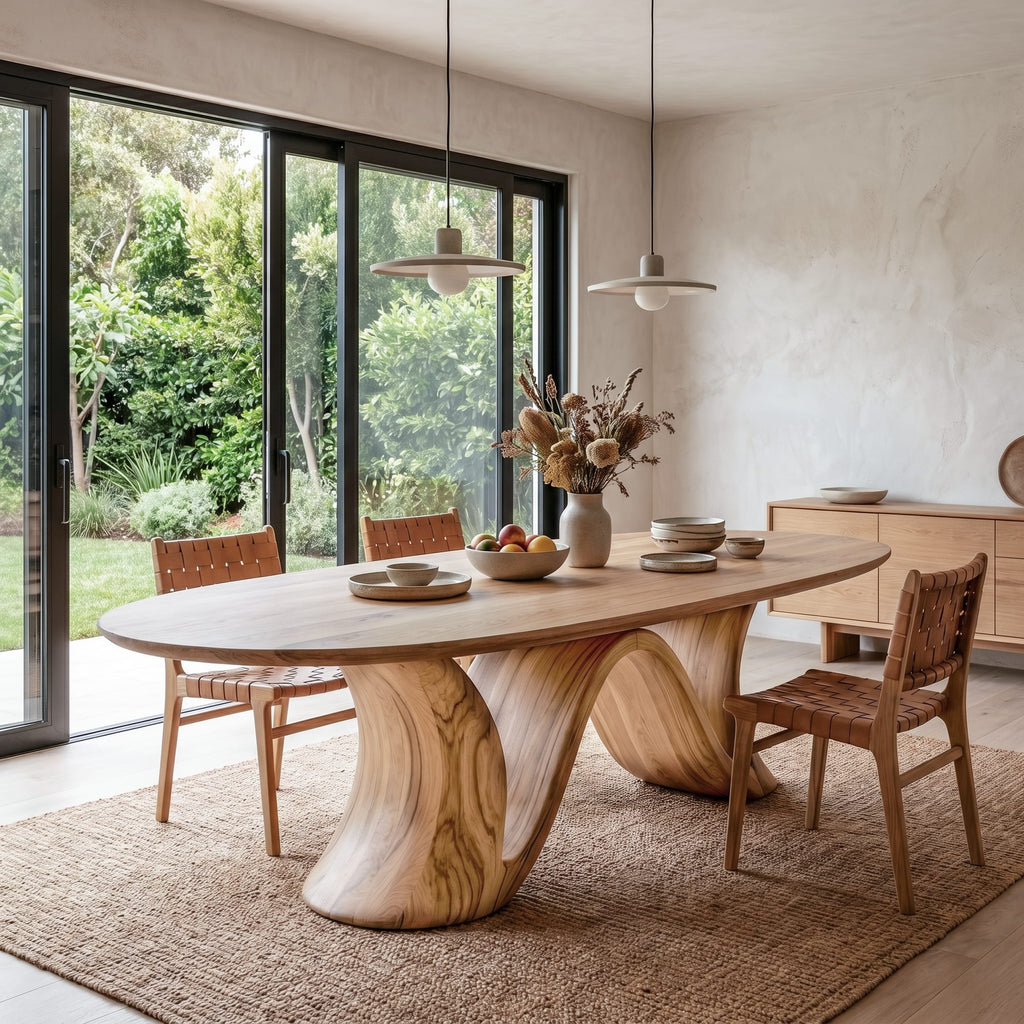 Organic Modern Pedestal Dining Table