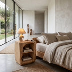 Open Storage Solid Nightstand