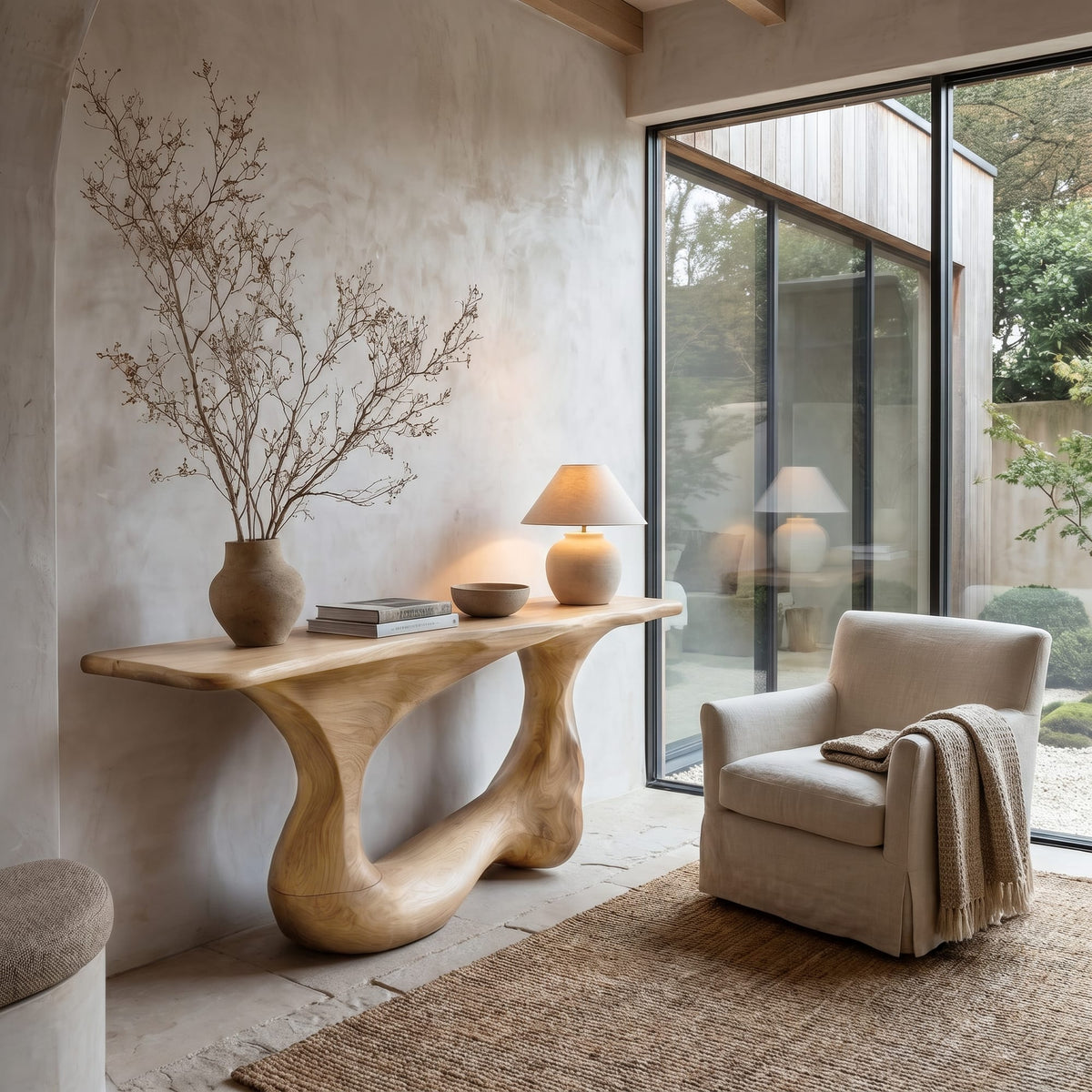 Open Loop Contemporary Console Table