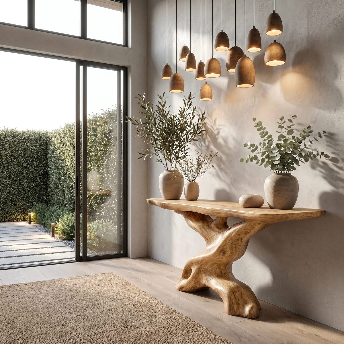 Live Edge Sculptural Sofa Console Table