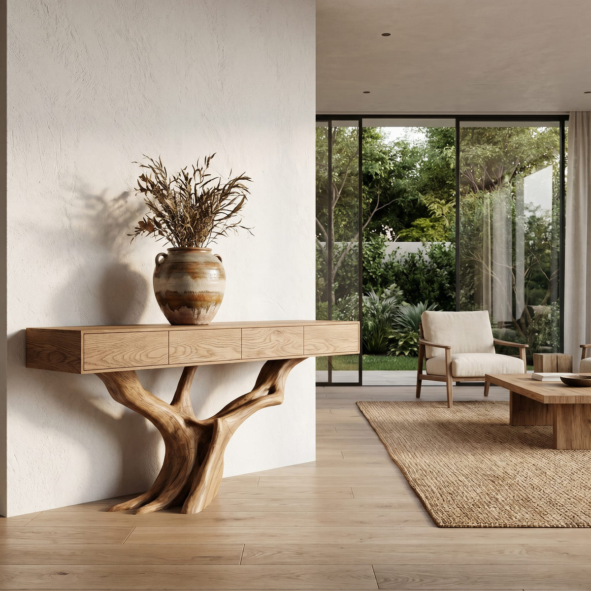 Live Edge Sofa Console Table