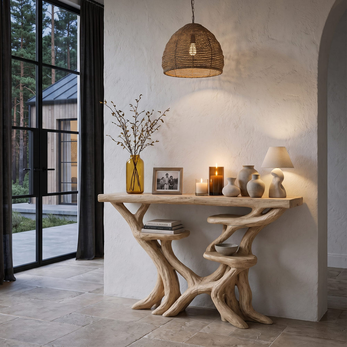 Artisan Tree Branch Console Table, solid wood, built to order