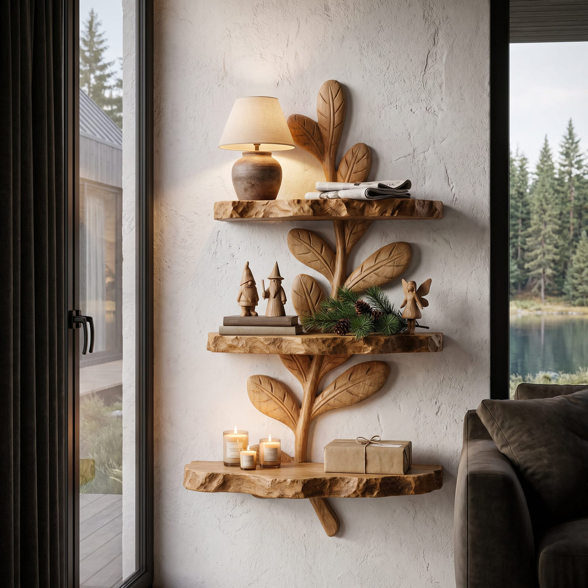 Modern Floating Shelf Design, solid wood, built to order