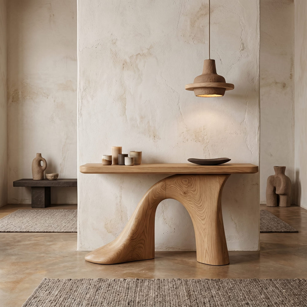 Modern Sculptural Foyer Console Table
