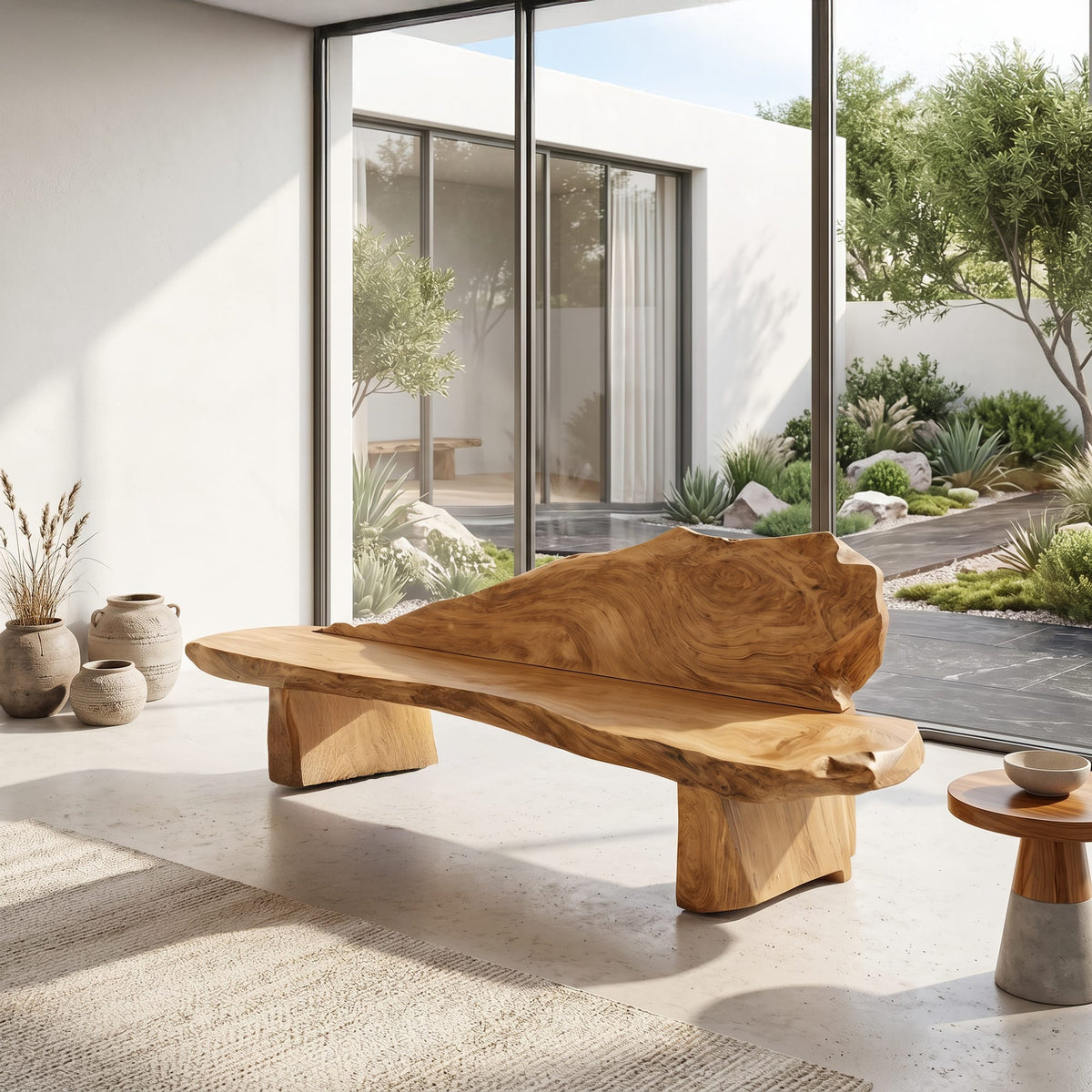 Live Edge Foyer Bench