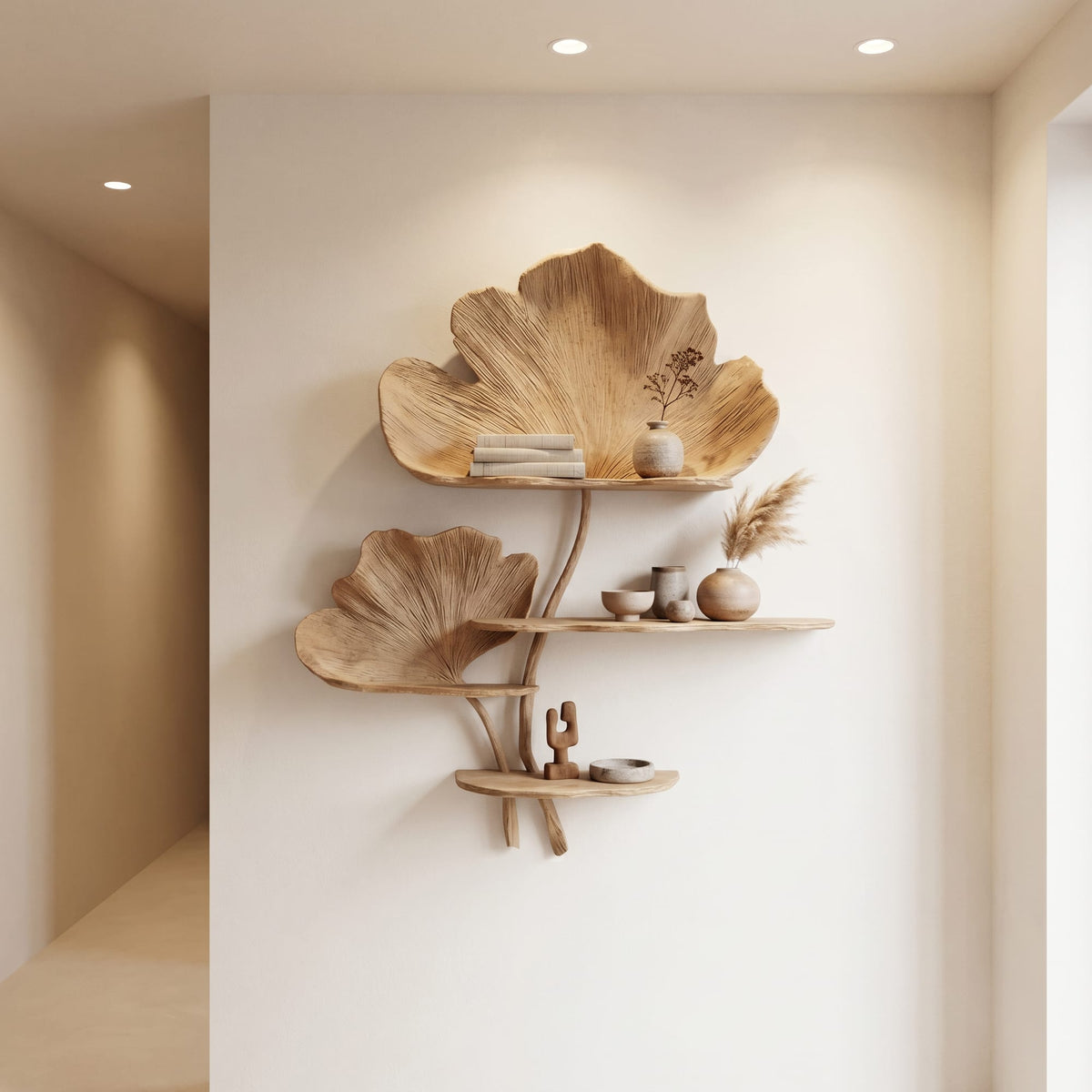 Organic Shape Floating Wall Shelf