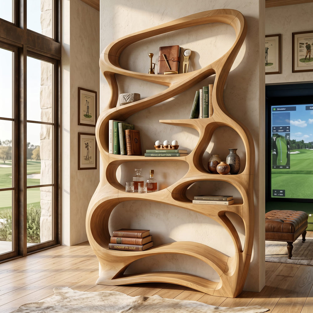 Contemporary Reading Shelf for Peaceful Reading Corner, solid wood, built to order
