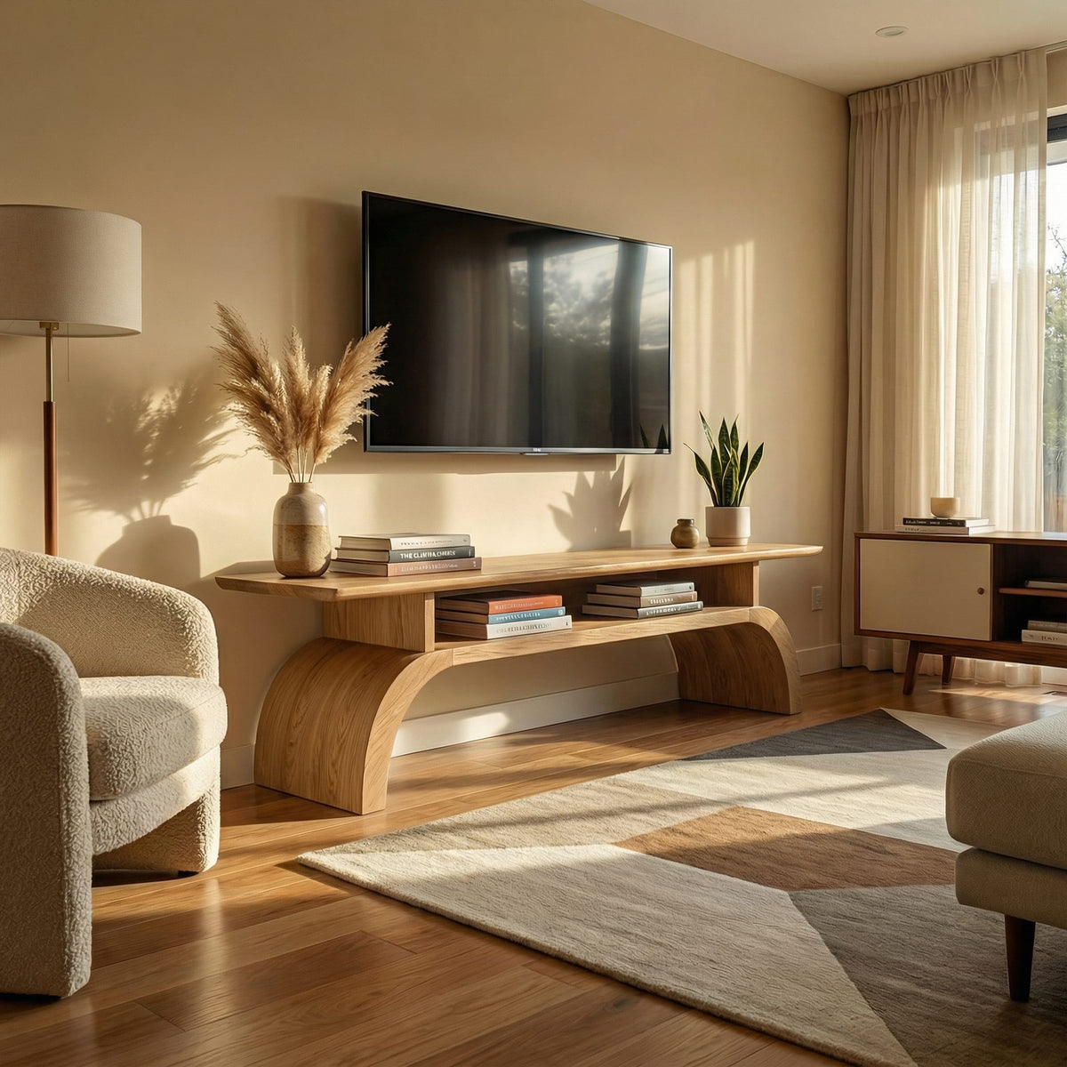 Curved Low TV Cabinet