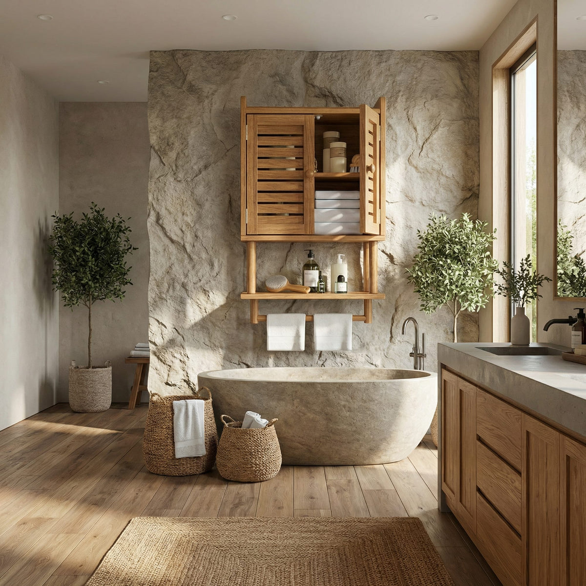 Solid Storage Bath Shelf